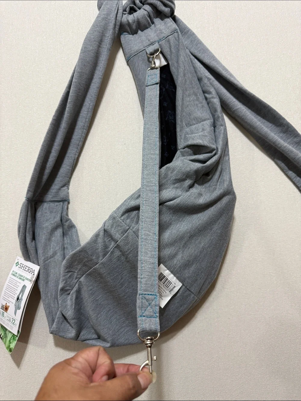 Gray Hands-Free Pet Sling Carrier - Cozy Travel Sling